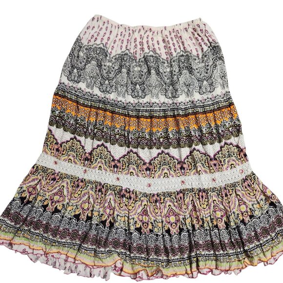 Forbidden Los Angeles Size XL - 3X Boho Gypsy Skirt Tiered Maxi Hippie Festival - Picture 3 of 10